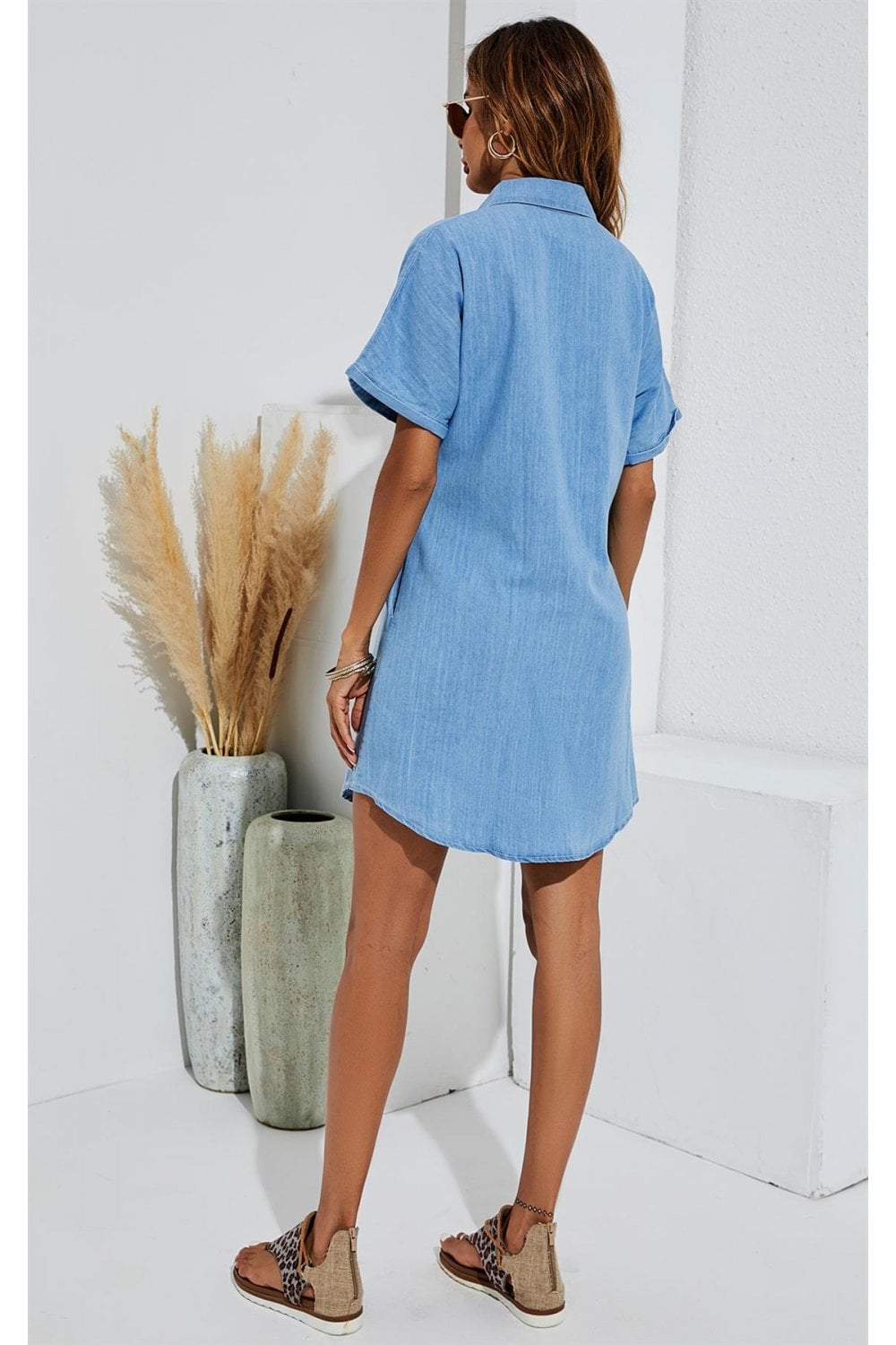 Robe en jean à manches courtes | MINAI™