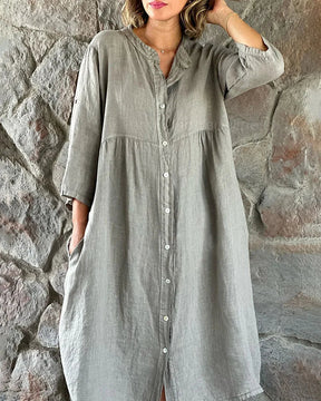 Robe chemise en lin | MINAI™